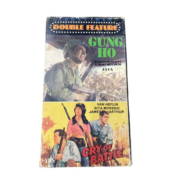 Vintage Gung ho cry of battle double feature vhs movie collectible - Picture 1 of 4